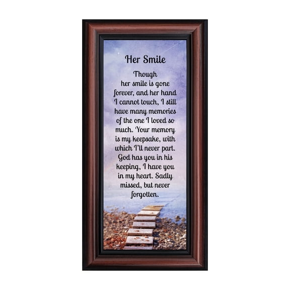 Sympathy Gifts for Loss of Mother, Condolence Gift, In Loving Memory Memorial Gifts for Loss of Wife, Mom, Grandma or Sister, Bereavement Gifts to Remember Her Smile, Memorial Picture Frame, 7431W