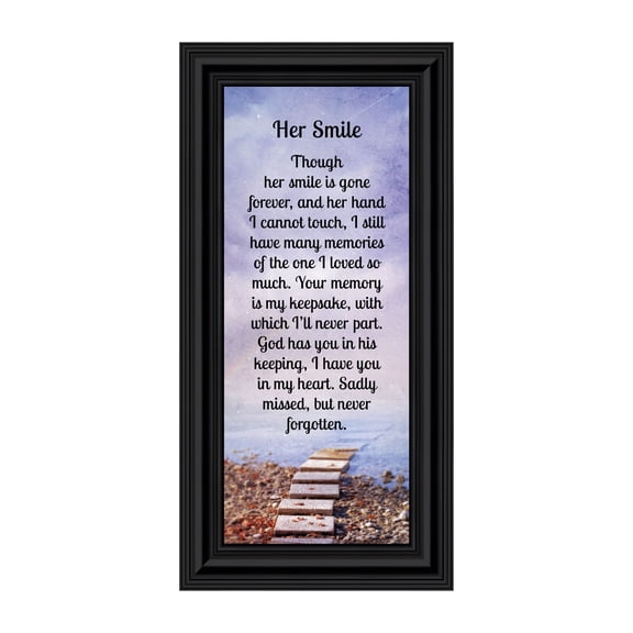 Sympathy Gifts for Loss of Mother, Condolence Gift, In Loving Memory Memorial Gifts for Loss of Wife, Mom, Grandma or Sister, Bereavement Gifts to Remember Her Smile, Memorial Picture Frame, 7431B