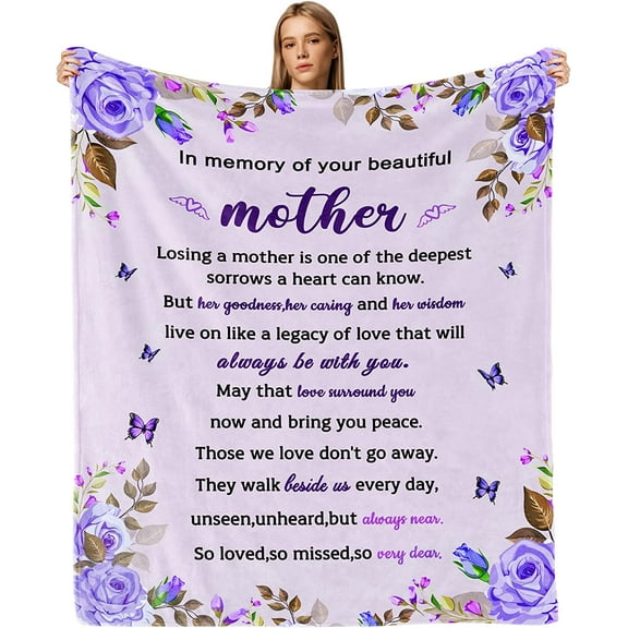 Sympathy Gifts for Loss of Mother Sympathy Blanket Memorial Blanket Loss of Mom Sympathy Gifts in Memory of Loved One Gifts Grief Gifts Bereavement Gifts Condolences Gifts Throw Blankets 50x60 inches