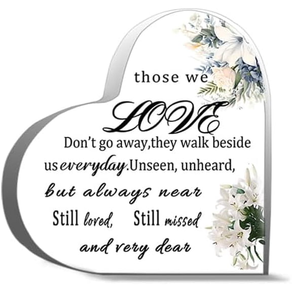 Sympathy Gifts Memorial Bereavement Gifts Acrylic Condolence Remembrance Gifts For Loss Of Loved One Acrylic Plaque Decorative Signs Heart Keepsake Gifts For Friends Family Desk Decor