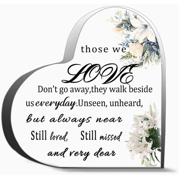 Sympathy Gifts Memorial Bereavement Gifts Acrylic Condolence Remembrance Gifts For Loss Of Loved One Gifts Desk Decorative Sign Acrylic Sign For Office Desk Table Shelf 4"L x 4"W x 0.4"H Inch