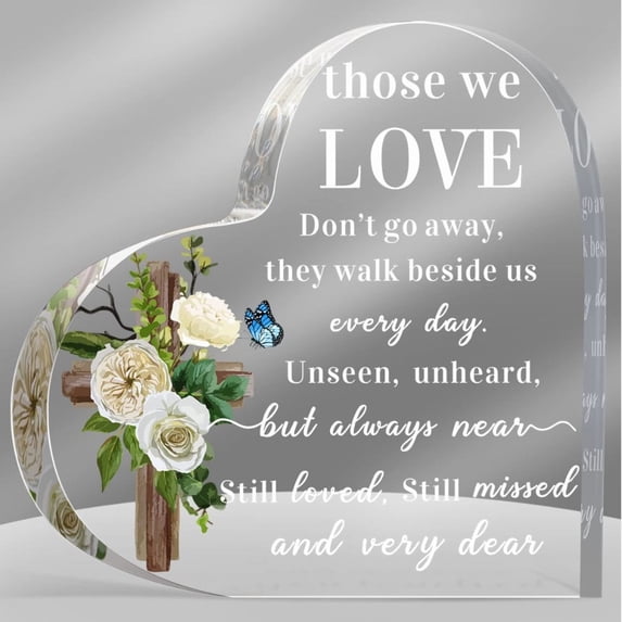 Sympathy Gifts Memorial Bereavement Gifts Acrylic Heart Condolence Remembrance Gifts For Loss Of Loved One Father Mother Birthday Gift Sentimental Gift Thank You Gift 4In