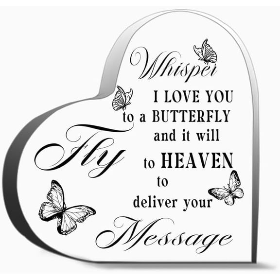 Sympathy Gifts Memorial Bereavement Heart Shape Acrylic Gifts For Loss Loved One Mom Dad Remembrance Gifts For Women Men,Acrylic Heart Keepsake For Family And Friends