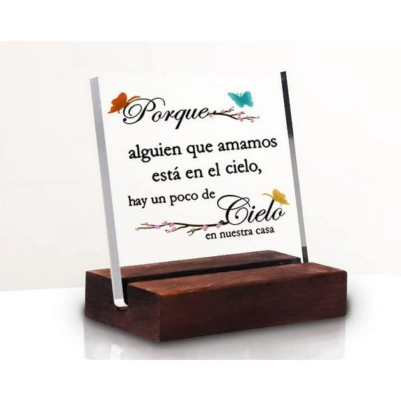 Sympathy Gifts in Spanish Style Clear Acrylic Desk Decorative Sign Religious for Loss of Mother Father Husband Loved One Grieving Funeral Loving Memory Wedding