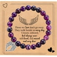 thumbnail image 1 of Sympathy Gifts for Loss of Loved one Memorial Healing Remembrance Condolence Grief Present for Women Pink Beads Bracelet With Angel Wings, 1 of 6