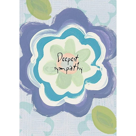 Sympathy Greeting Card (5" x 7") by Art From The Heart | 3 Pack + 3 Envelopes (Deepest Sympathy)