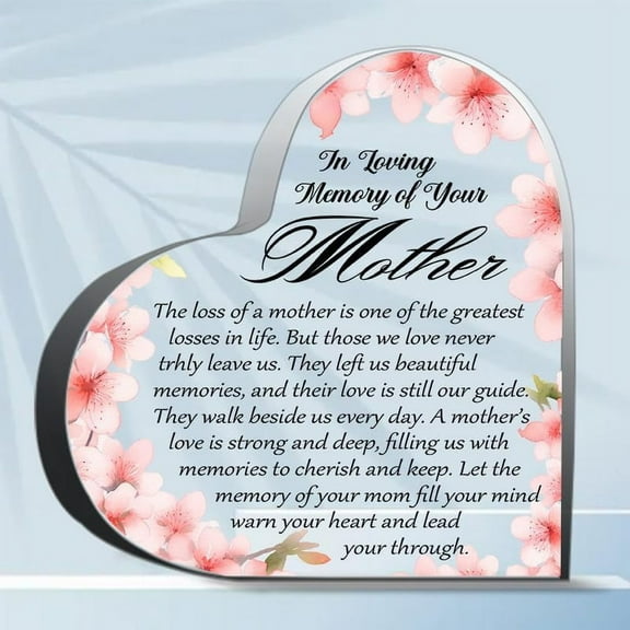 Sympathy Memorial Gift For Loss Of Mother Mom Bereavement Remembrance Floral Paperweight Funeral Gr Thank You Gifts For Women Appreciation Gifts Decorative Signs Plaques