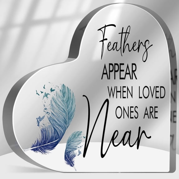 Sympathy Memorial Gifts for Loss of Loved One, Loss of Father Mother Sympathy Gifts, Bereavement Condolences Grief Gifts, Feather Appear Loved One Near Sign