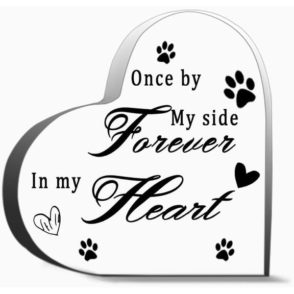 Sympathy Memorial Gifts For Pet Loss Remembrance Gifts For Loss Of Dog Cat Forever In My Heart Plaqu Thank You Gifts For Women Men, Decoration Heart Shape Acrylic Sign Gift