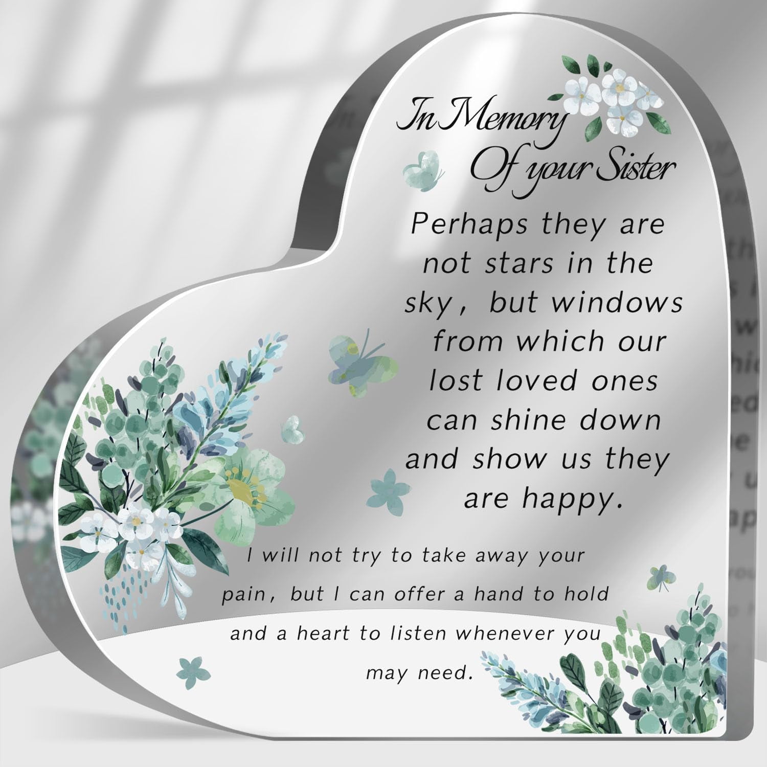 Handmade Sympathy Card Wth Slver Fol Flowers