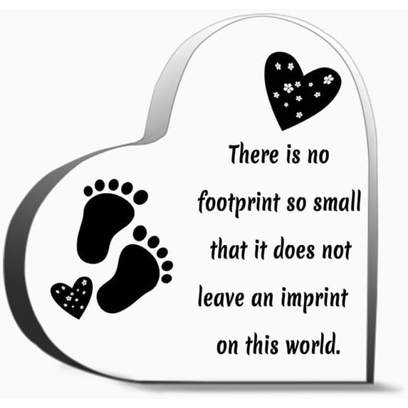 Sympathy Memorial Gifts for Loss of Son Daughter Baby, 4 x 4 inches Acrylic Heart Sign, Miscarriage Sympathy Gift, Office Art Decor