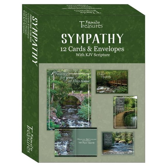Family Treasures Wholesale 256564 Mountain Streams Sympathy Card, Boxed - Box of 12