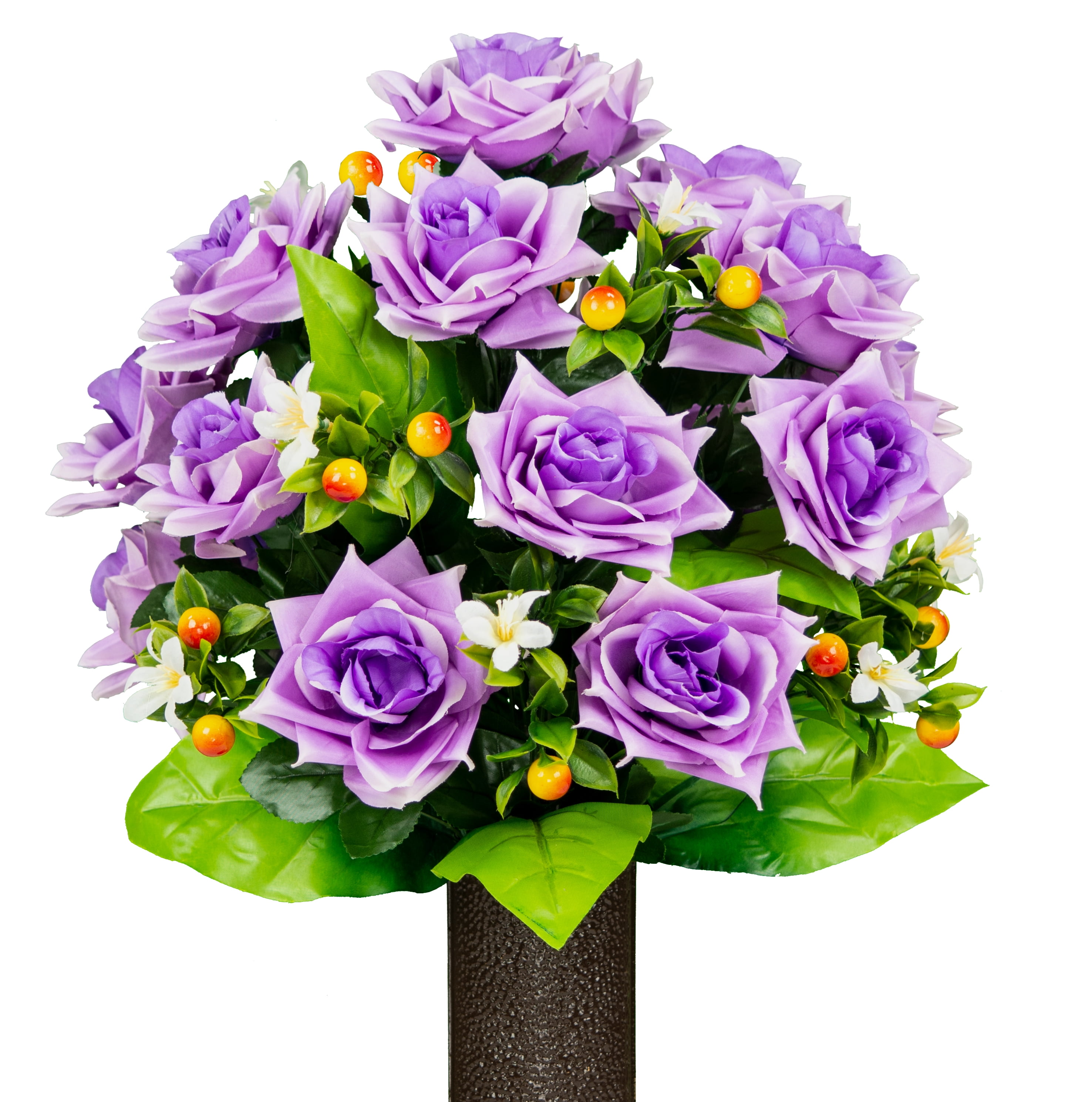 Sympathy Silks Artificial Cemetery Flowers 24" Lavender Purple Diamond