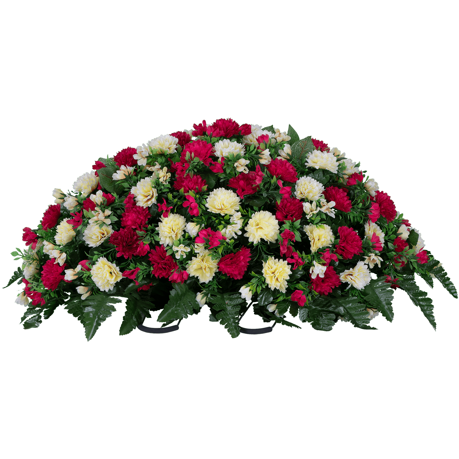 Sympathy Silks Artificial Cemetery Flowers 30" Beauty and Cream Mums