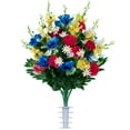 thumbnail image 1 of Sympathy Silks Artificial Cemetery Flowers Blue Anemone Garden Mix, 1 of 6
