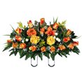 thumbnail image 1 of Sympathy Silks Artificial Cemetery Flowers Fall Serenity Saddle for Headstone, 1 of 6