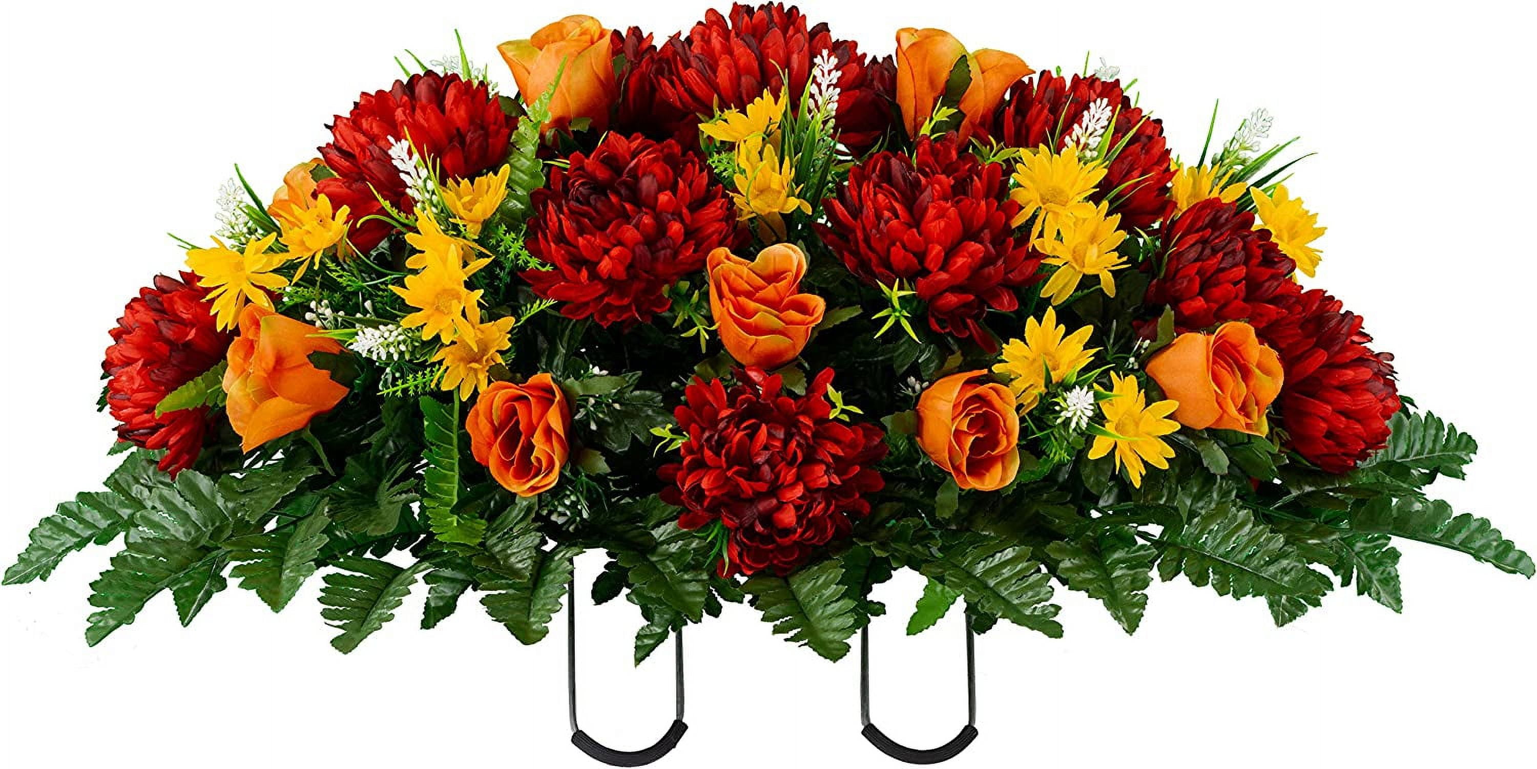 Sympathy Silks Artificial Cemetery Flowers Realistic Vibrant Roses