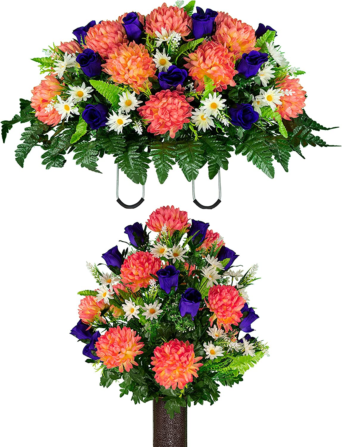 Sympathy Silks Artificial Cemetery Flowers Realistic Vibrant Roses