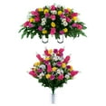 thumbnail image 1 of Sympathy Silks Artificial Pink Yellow Wildflower Bouquet, 1 of 6