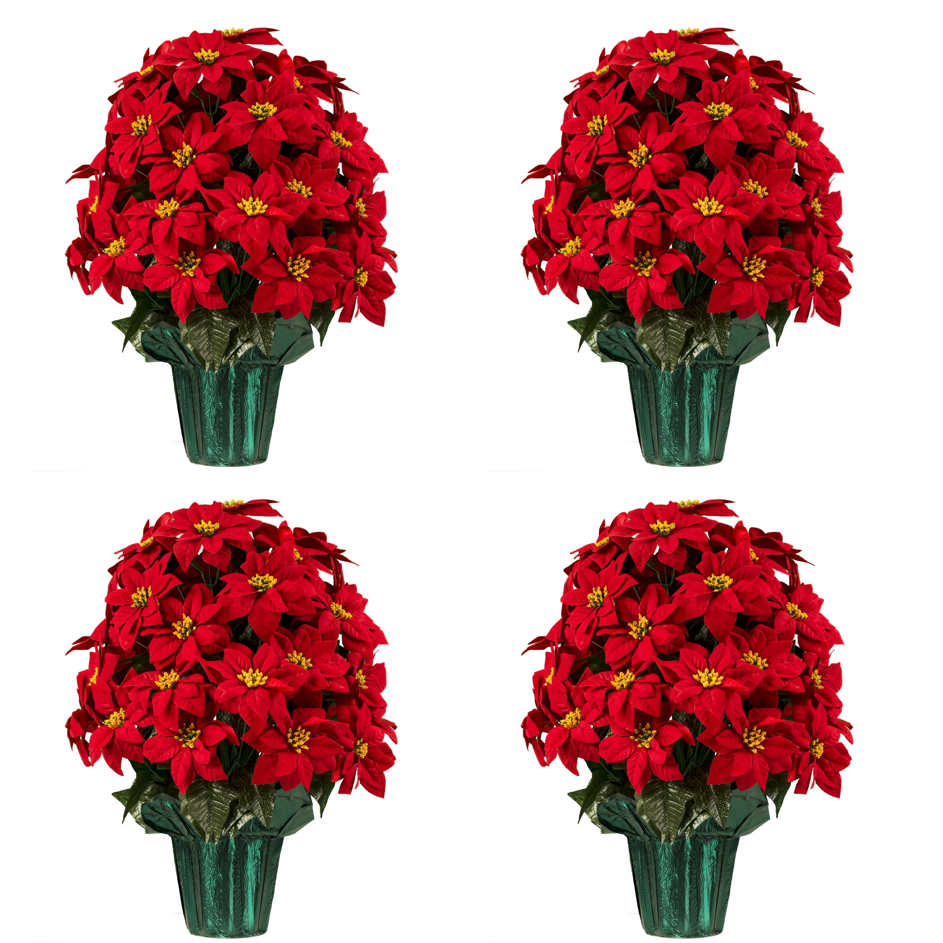  MELAJIA Poinsettia Plant Artificial 13.4 Inch Red