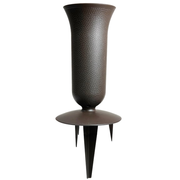 Sympathy Silks Durable Plastic Cemetery Vase with Ground Spikes for Flowers