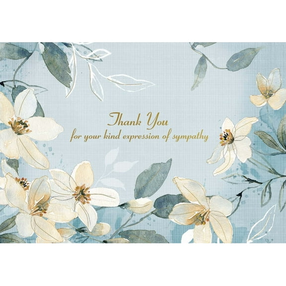 Sympathy Thank You Notes (White Jasmine) (14 Cards, 15 Self-Sealing Envelopes), (Hardcover)
