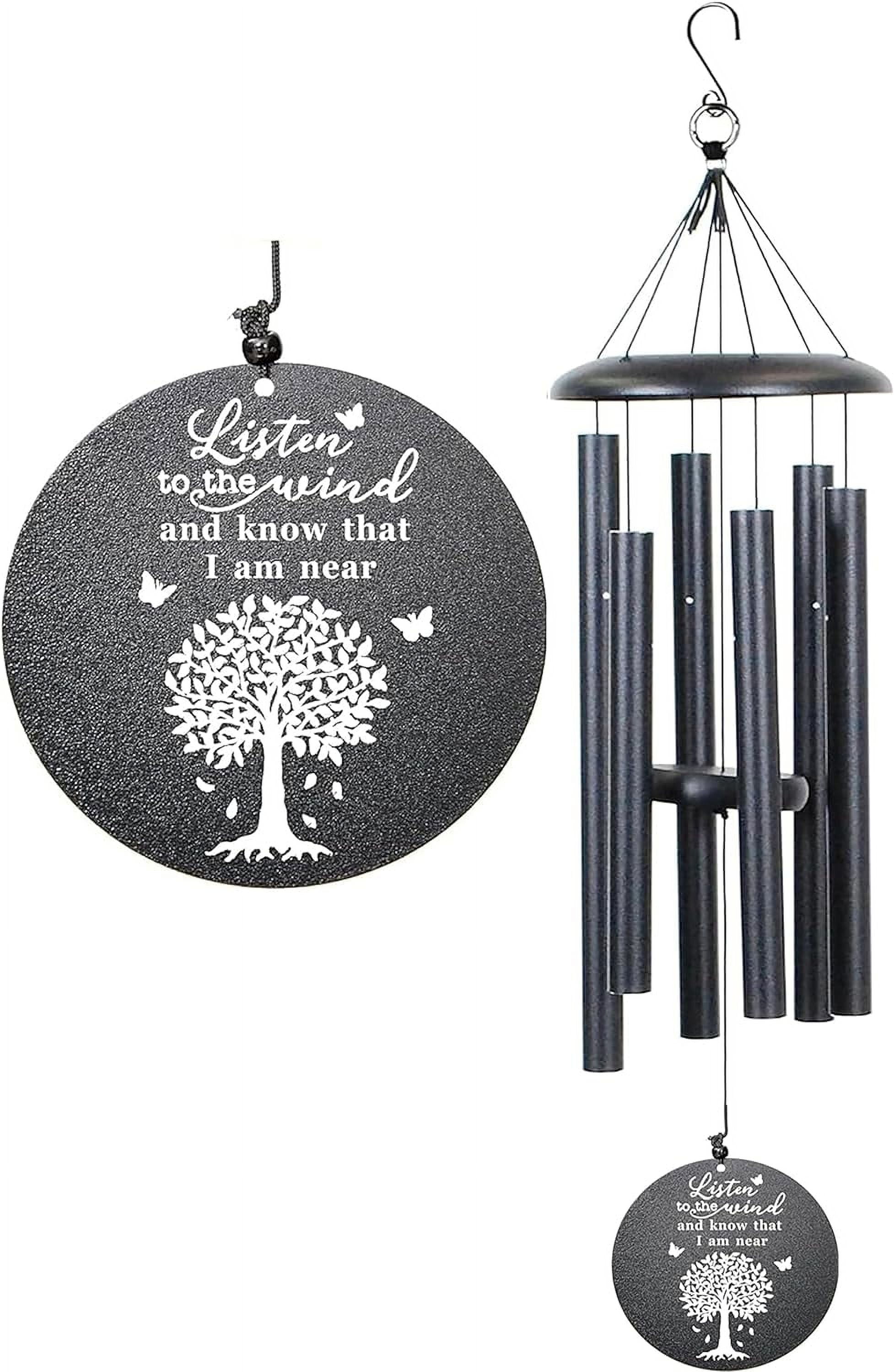 Sympathy Wind Chimes with Engraved Tree of Life, 40" Memorial Wind ...
