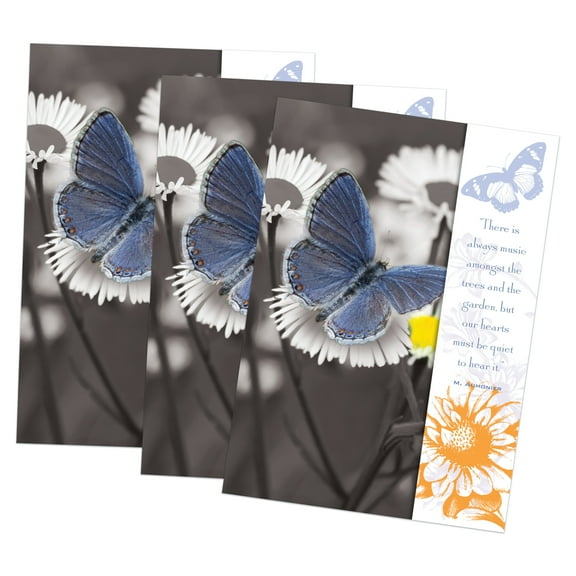 Sympathy with BookMark Greeting Card (5x7) by Paper Street | 3 Pack + 3 Envelopes (Peaceful Days - With Detachable Bookmark)