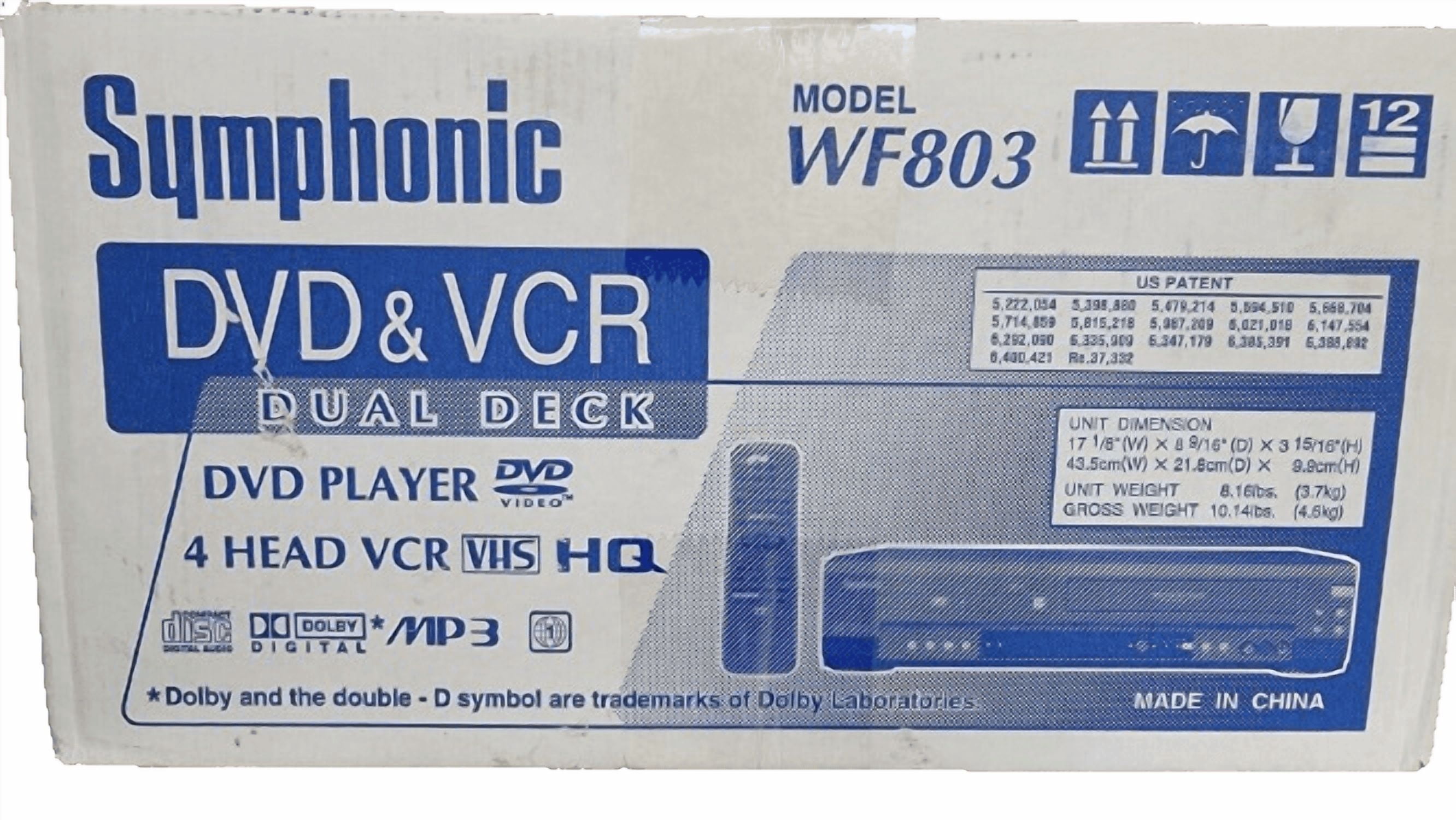 Symphonic WF803 DVD/VCR Combo Player with HDMI Adapter - Walmart.com
