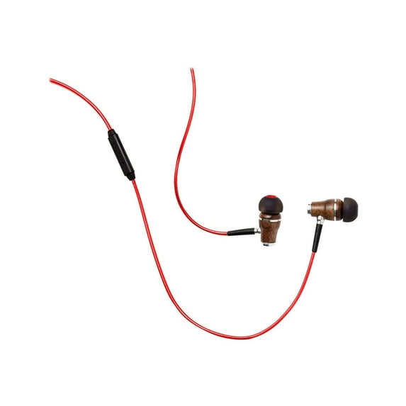 Symphonized NRG 2.0 In-Ear Wood Headphones - Earphones with mic - in-ear - wired - 3.5 mm jack - noise isolating - red