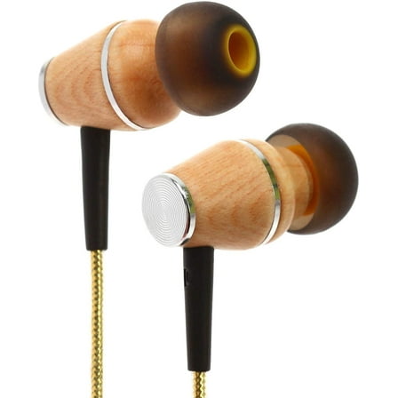 Symphonized XTC 2.0 Earbuds with Mic, Premium Genuine Wood Stereo Earphones, in-Ear Noise-isolating Headphones with Tangle-Free Cable (Tropical Sun)