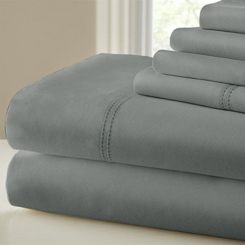 Symphony 1000 Thread Count 6 Piece Cotton Blend Sheet Set - Silver Sage ...