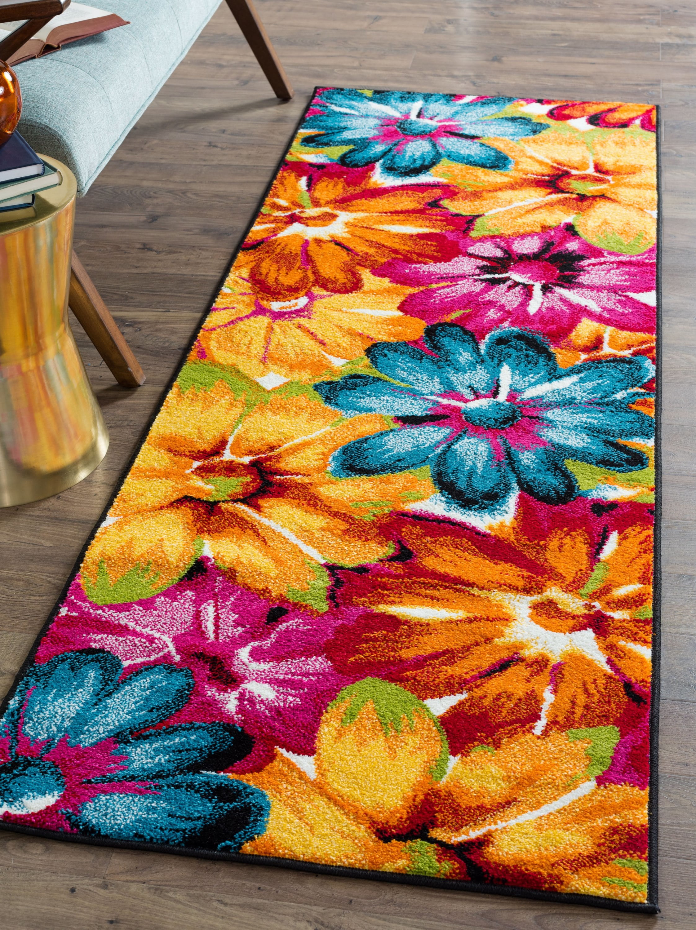 Symphony Contemporary 2.7' x 7' Multi-Color Polypropylene Indoor Area Rug
