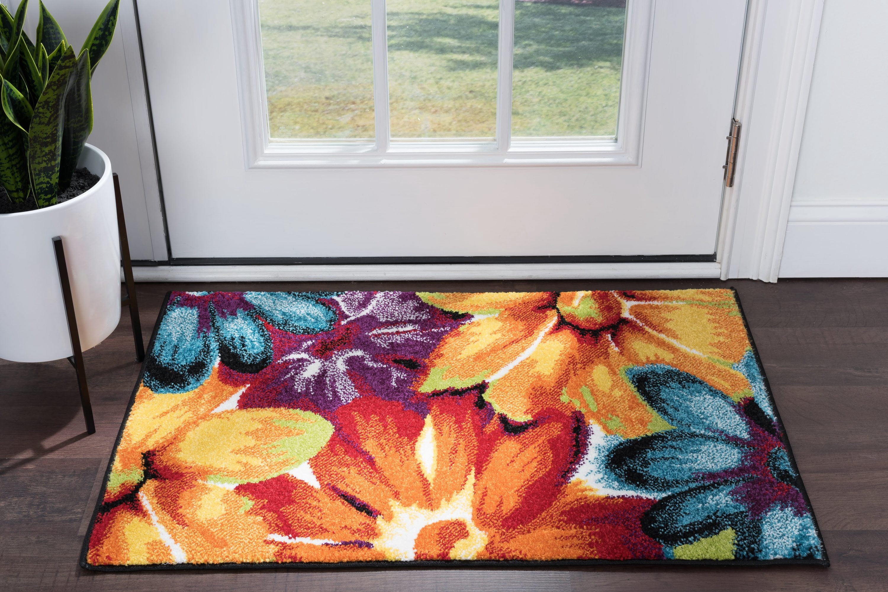 Symphony Contemporary 2' x 3' Multi-Color Polypropylene Indoor Area Rug