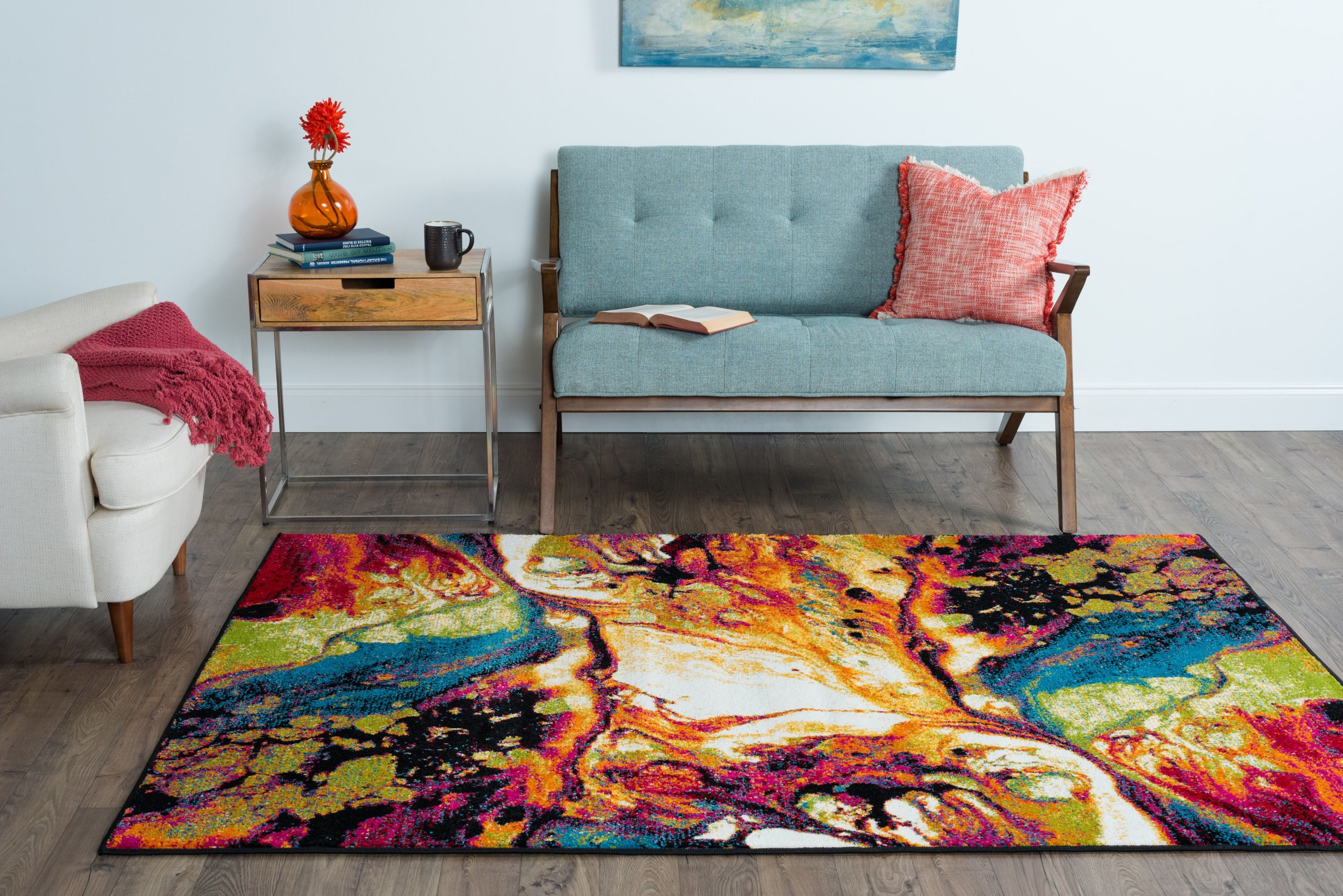 Symphony Contemporary 8' x 10' Multi-Color Polypropylene Indoor Area Rug