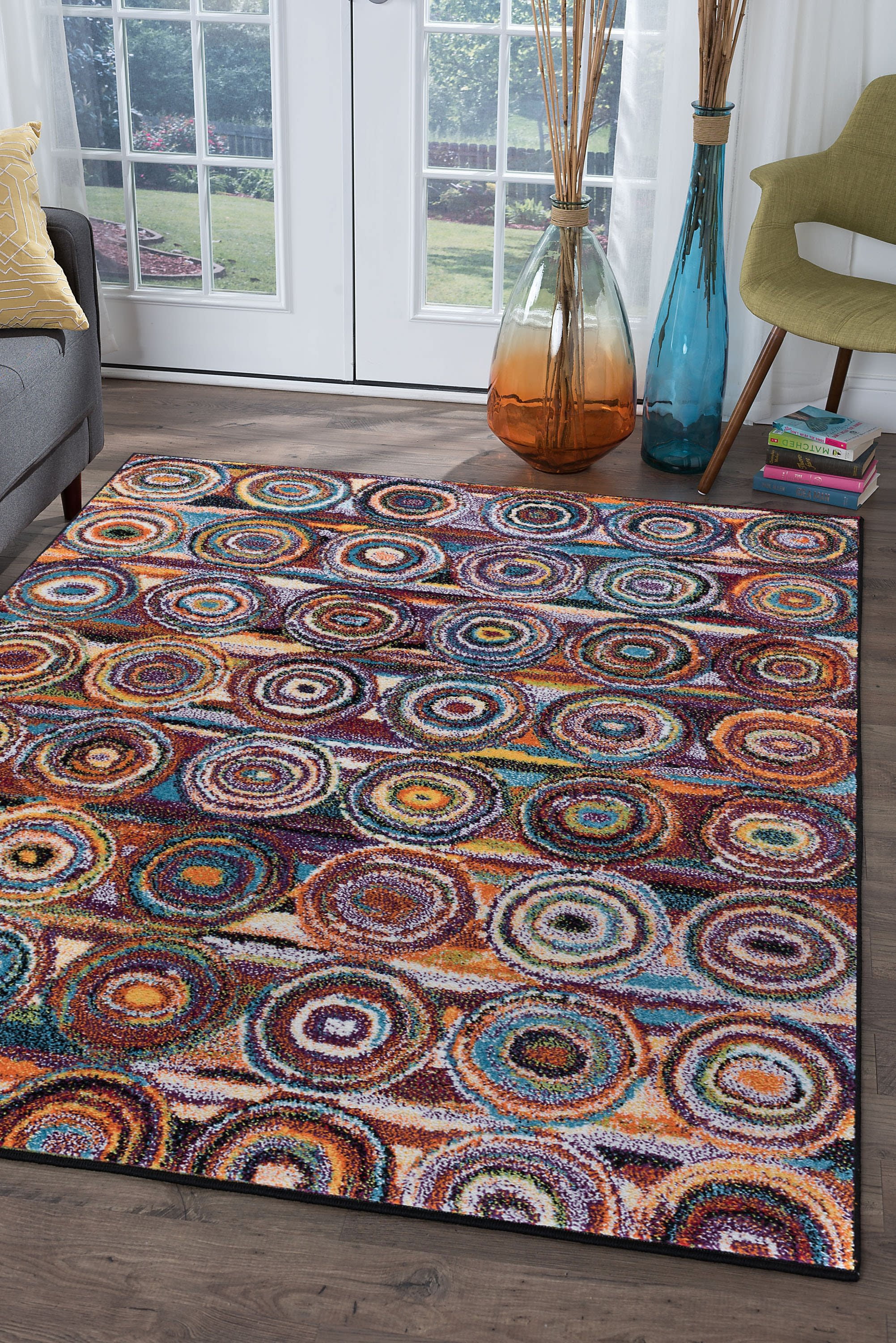 Symphony Contemporary 8' x 10' Multi-Color Polypropylene Indoor Area Rug