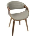 thumbnail image 1 of Symphony Mid-Century Modern Dining/Accent Chair in Walnut Wood and Grey Faux Leather by LumiSource, 1 of 5