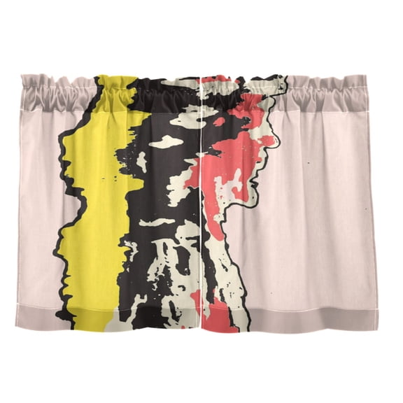 Symphony Of Colors 27"x24" Linen Look Cafe Curtain Set with Privacy and UV Protection
