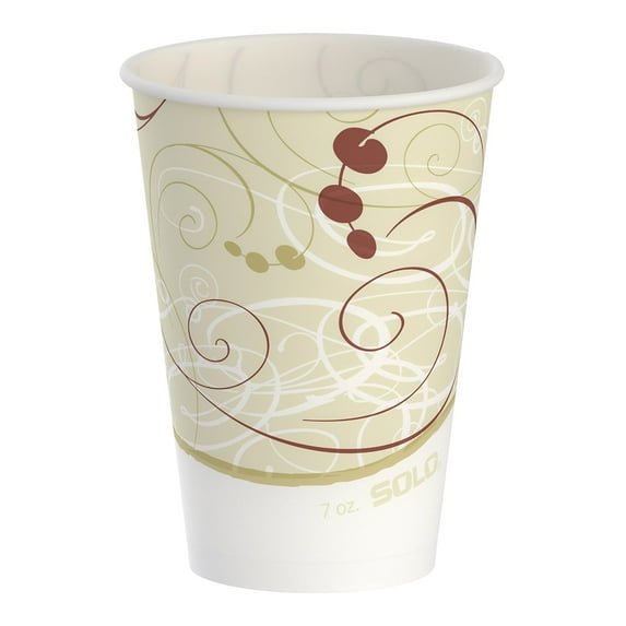 Solo Disposable Drinking Cup Beige Wax Coated Paper 7 oz. 2000 Ct R7N-J8000