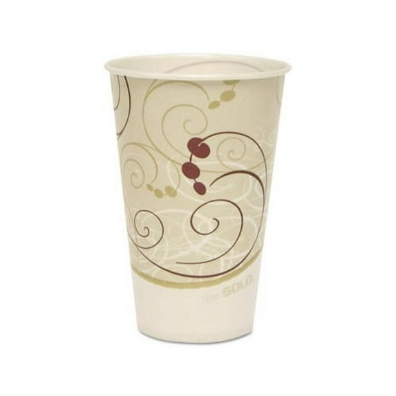 Symphony Treated-Paper Cold Cups 12oz, White/Beige/Red, 100/Bag, 20 Bags/Carton