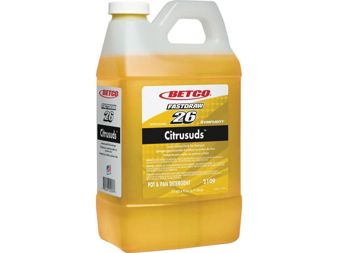 Betco® Symplicity™ Citrusuds™ Concentrated Pot & Pan Detergent, Citrus Floral Scent, 67.6 Oz Bottle, Case Of 4