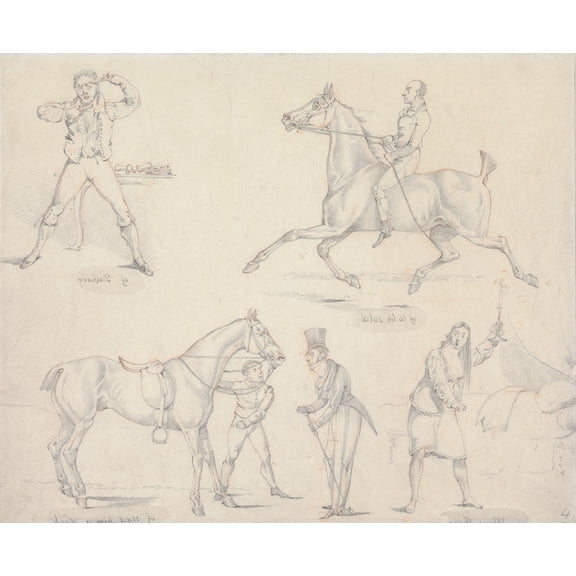 Symptoms: of to be Sold, of Despair, of Who is There, of Sold and Had Him a Week (between 1818 and 1822) Poster Print by Henry Thomas Alken (18 x 24)