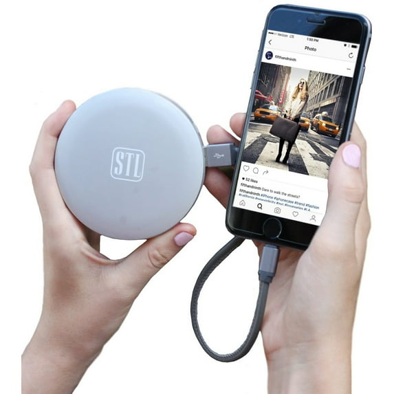 Symtek Symantha Taylor Beauty Bank Compact USB Battery Charger, Silver