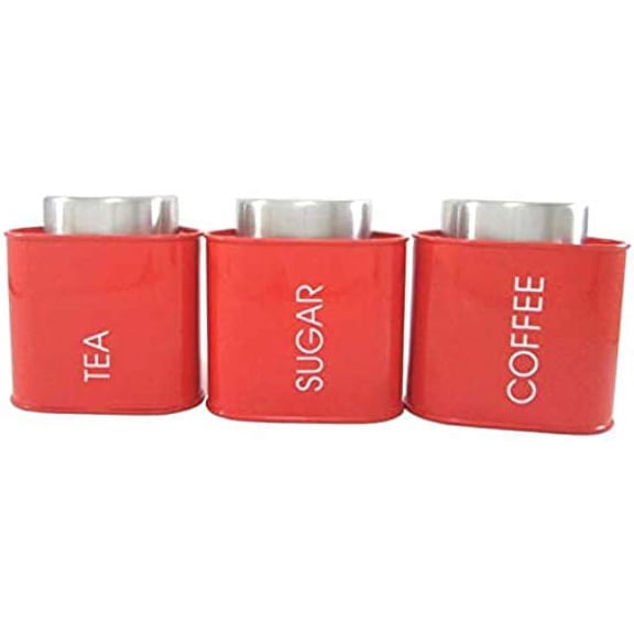 SynSpiritStore Red Triangular Tea, Coffee & Sugar Canister