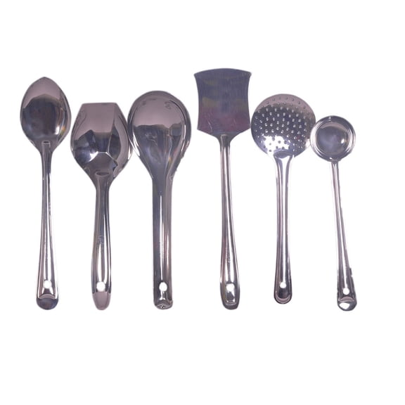 SynSpiritStore Set of 6 Kitchen Serving Tools - Long Vegetable Cooking Pan, Biryani Spoon, Deep Float, Palta, Zara, Spoodle