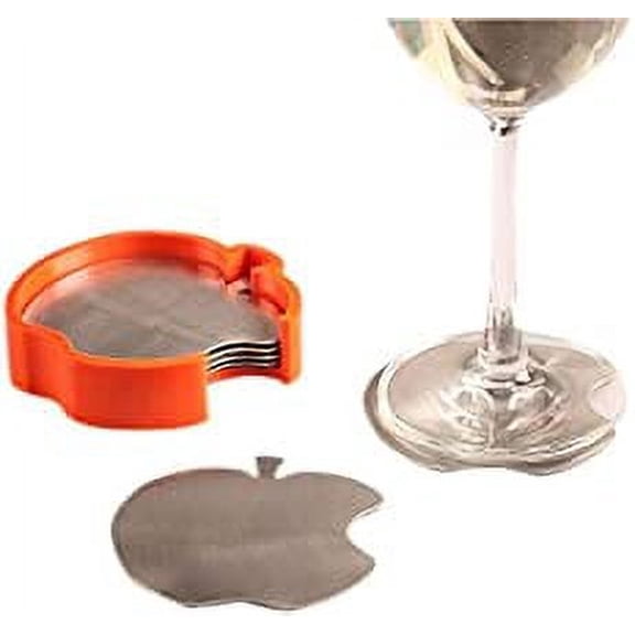 SynSpiritStore Stainless Steel Apple Coaster