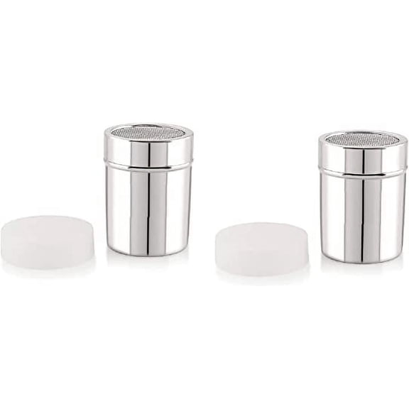 SynSpiritStore Stainless Steel Chocolate Shaker| Chat Masala Sprinkler| Dredger Shaker- Set of 2
