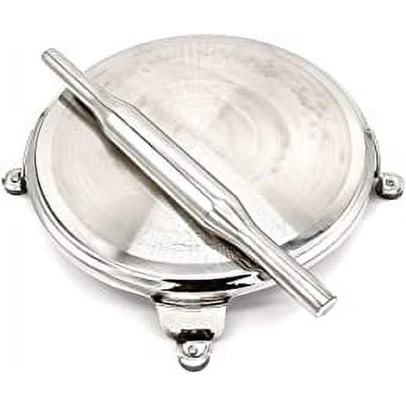 SynSpiritStore Stainless Steel Classic Heavy Chakla - Thick Belan/Round Polpat/Roti Roller/Rolling Pin Set