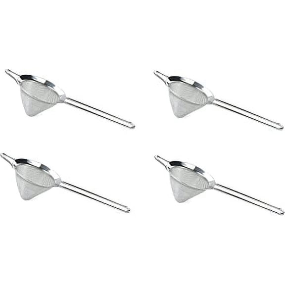SynSpiritStore Stainless Steel Conical Shape Bar Strainer/Food Strainer/Mesh Strainer- Set of 4