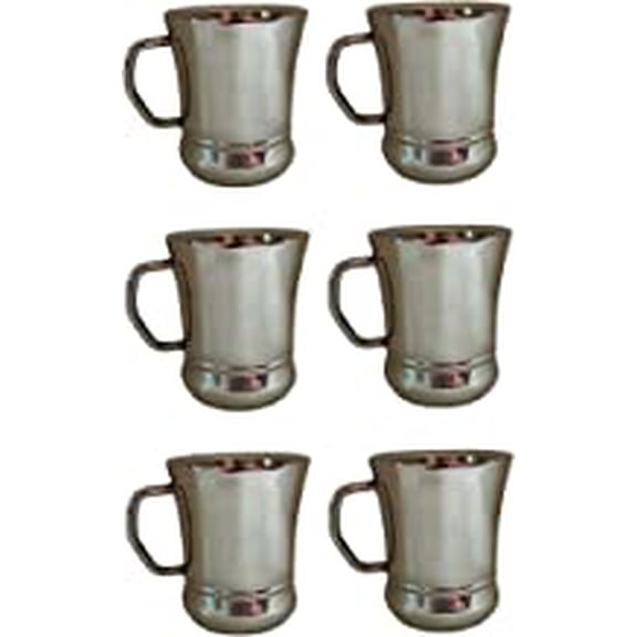 SynSpiritStore Stainless Steel Double Wall World Cups 120 ml- Set of 6